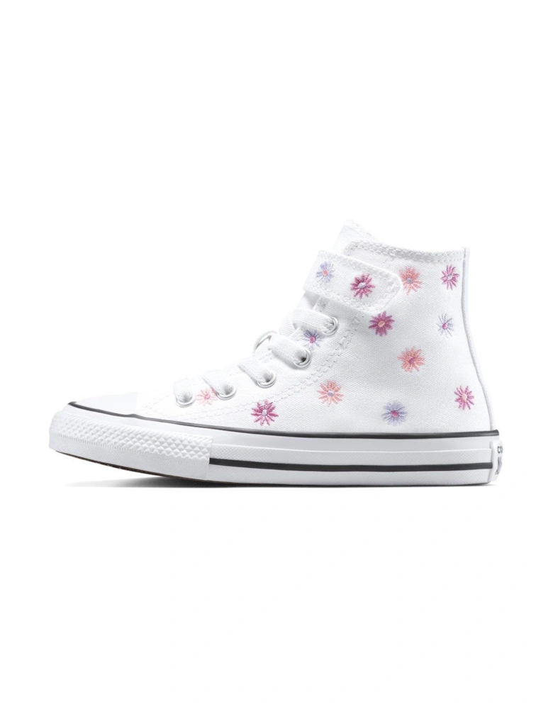 Kids Hi Trainers - White - White/Chaos Fuchsia/Jellyfish