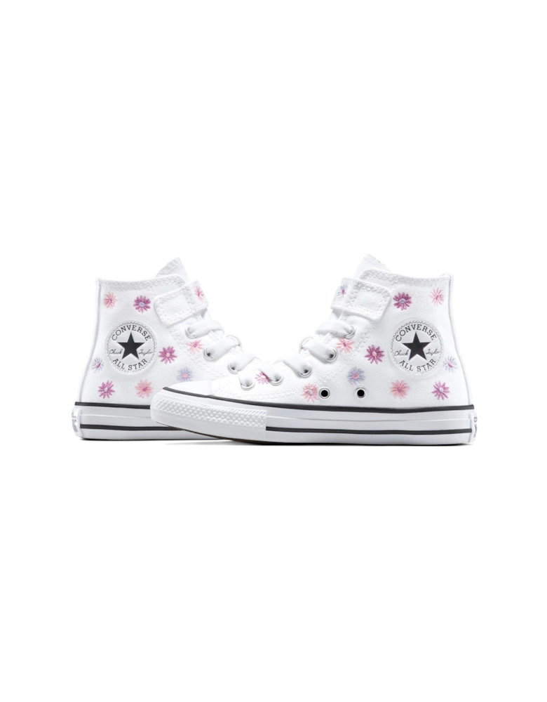 Kids Hi Trainers - White - White/Chaos Fuchsia/Jellyfish