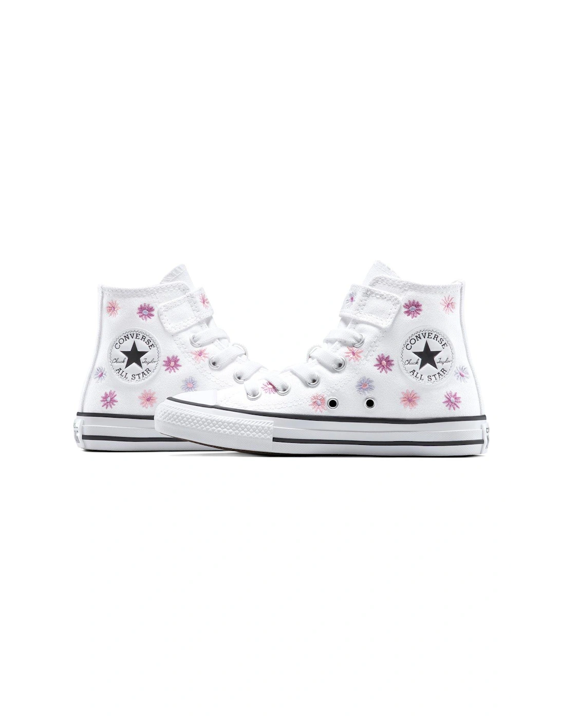 Kids Hi Trainers - White - White/Chaos Fuchsia/Jellyfish