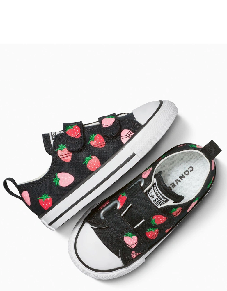 Toddler Ox Trainers - Black/Soft Red/Watermelon Pink