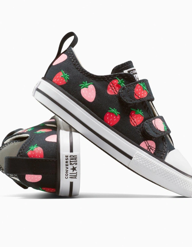 Toddler Ox Trainers - Black/Soft Red/Watermelon Pink