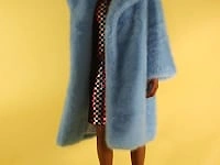 Bamboo Faux Fur Baby Blue Coat