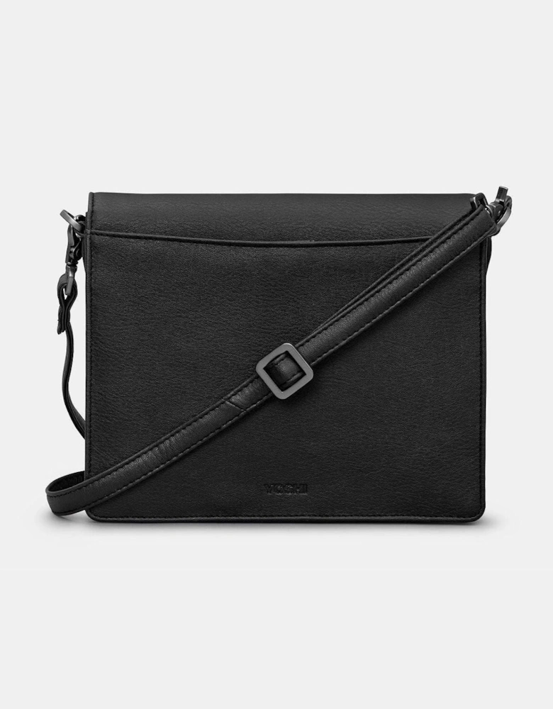 Dickens Bookworm Multi Gusset Flap over Handbag in black