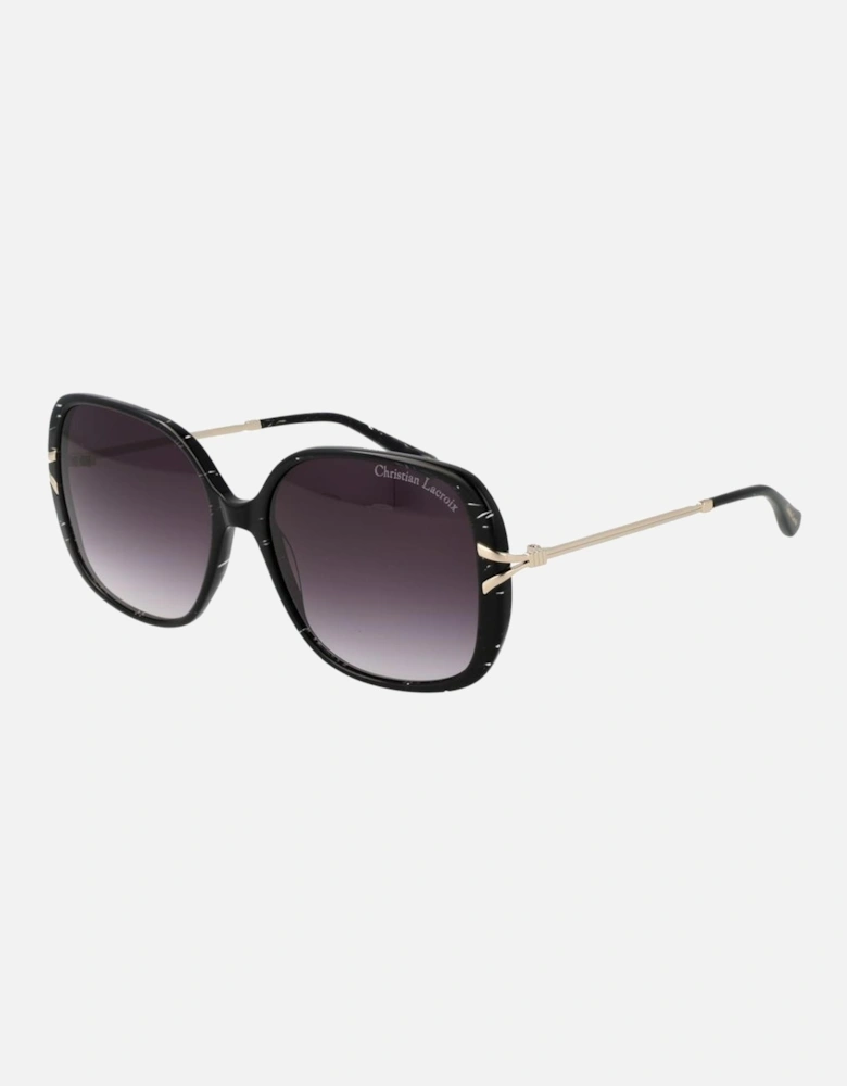 Square Mirrored Gradient Sunglasses with UV Protection Women - Black
