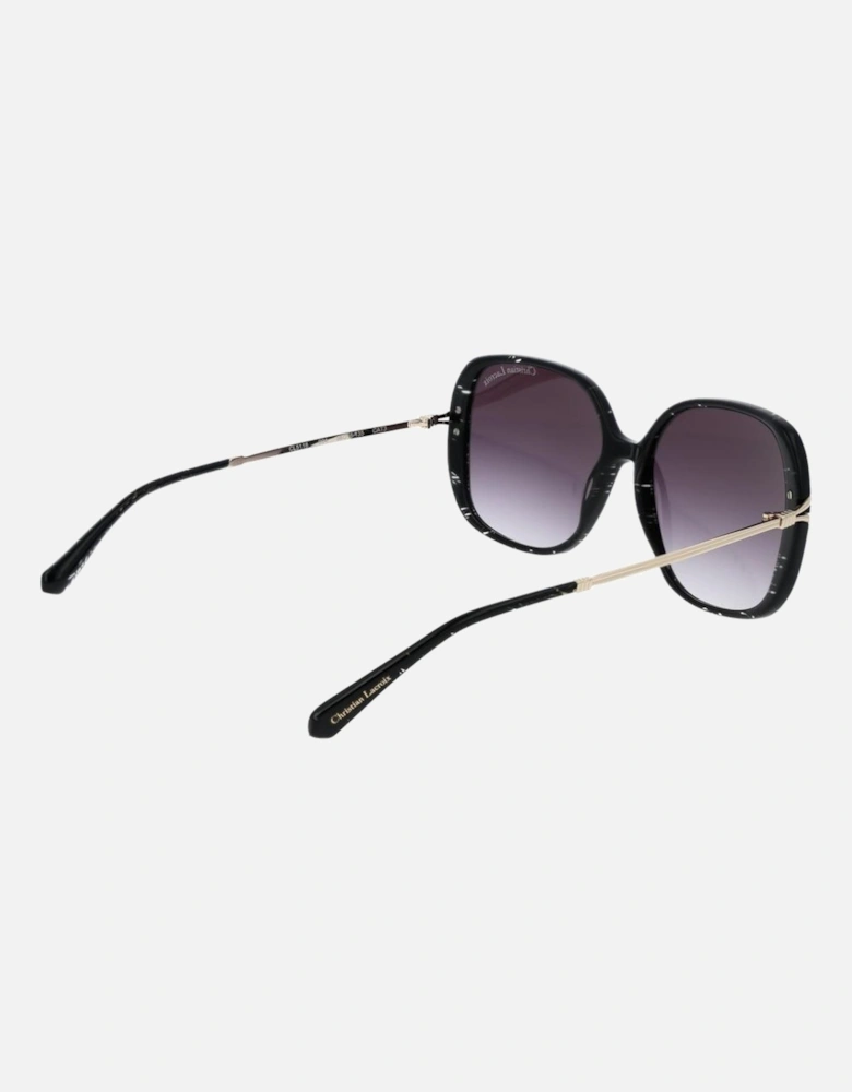 Square Mirrored Gradient Sunglasses with UV Protection Women - Black