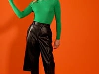 Green Roll Neck Cashmere Sweater
