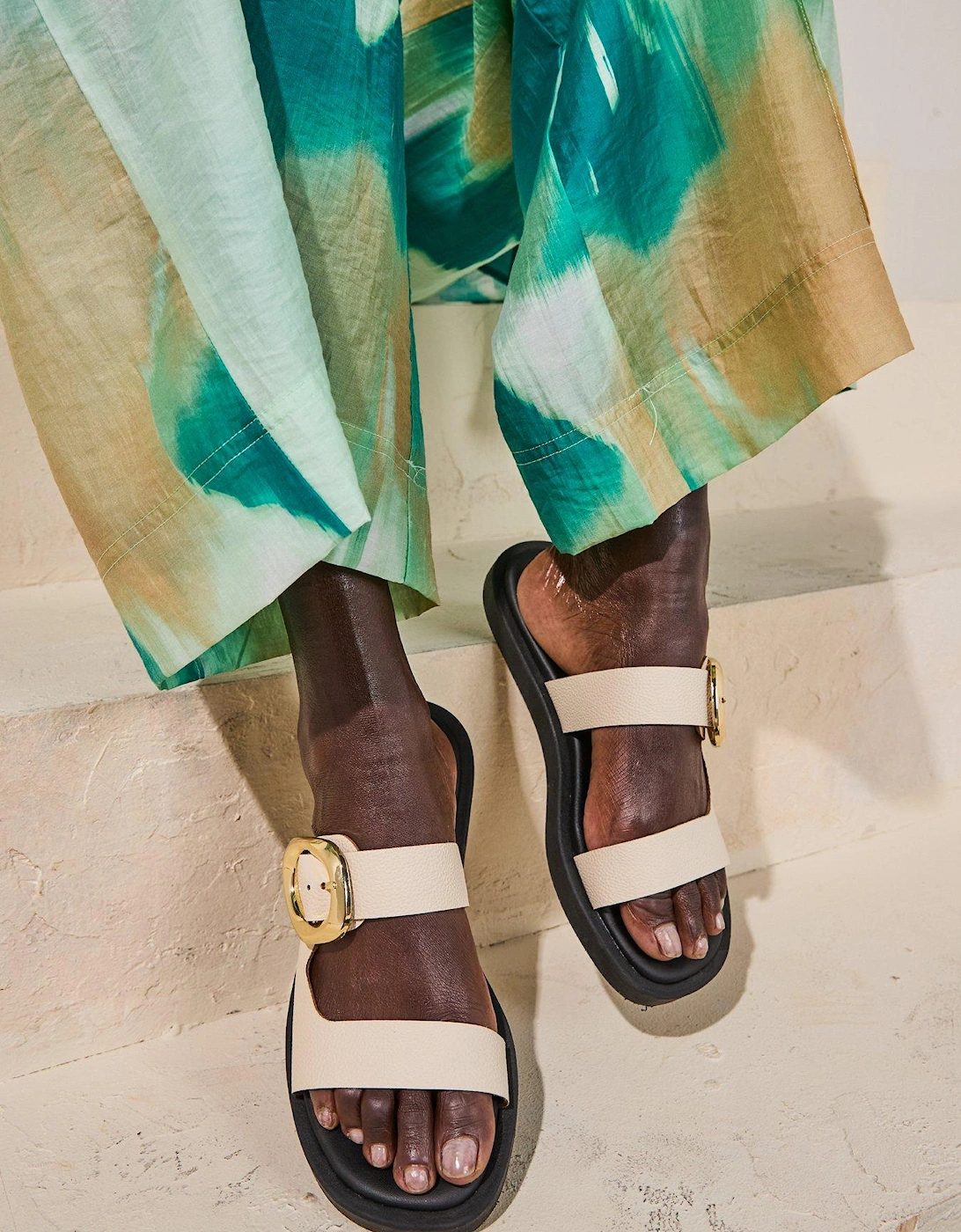 Teela Leather Buckle Sandals - Off White, 2 of 1