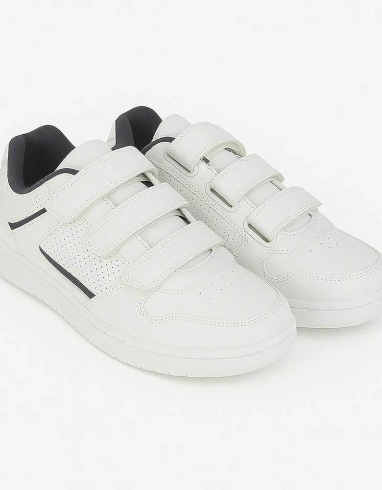 CHARING CROSS Mens Triple Velcro Trainers White