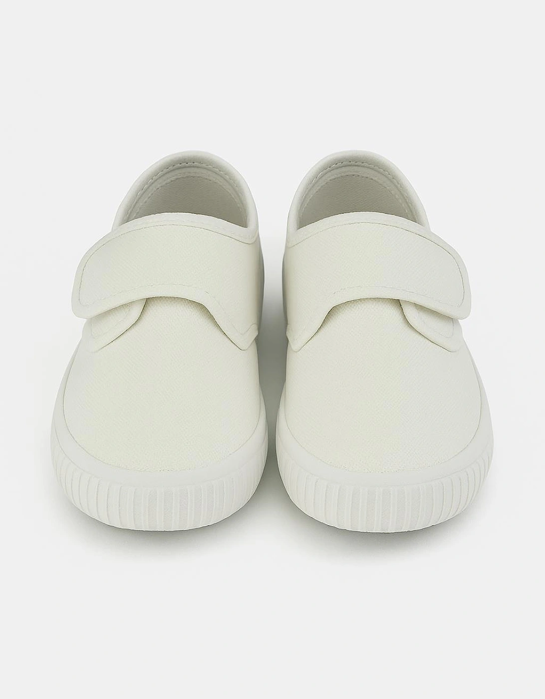 White Canvas Junior Touch Fastening Plimsoll