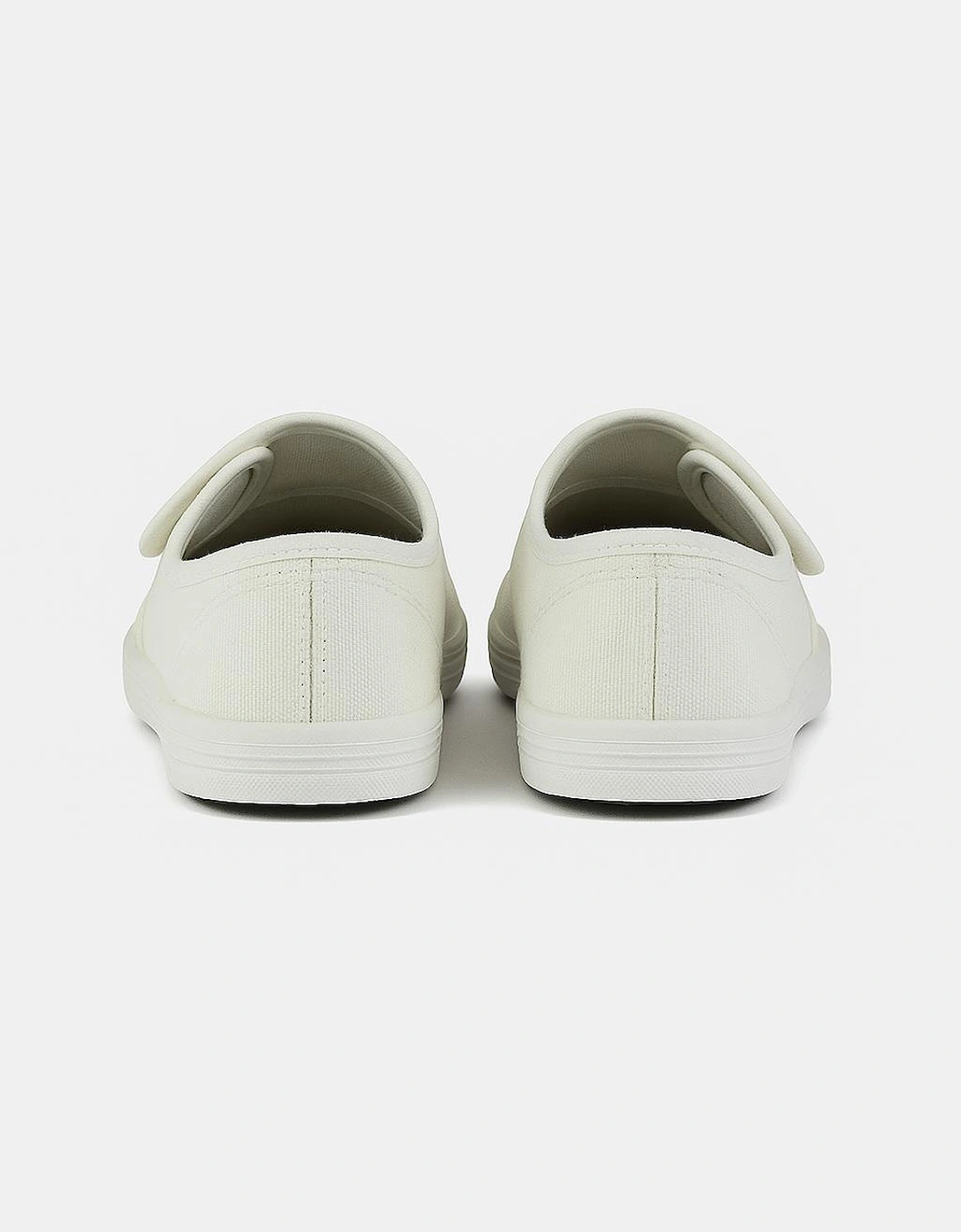 White Canvas Junior Touch Fastening Plimsoll
