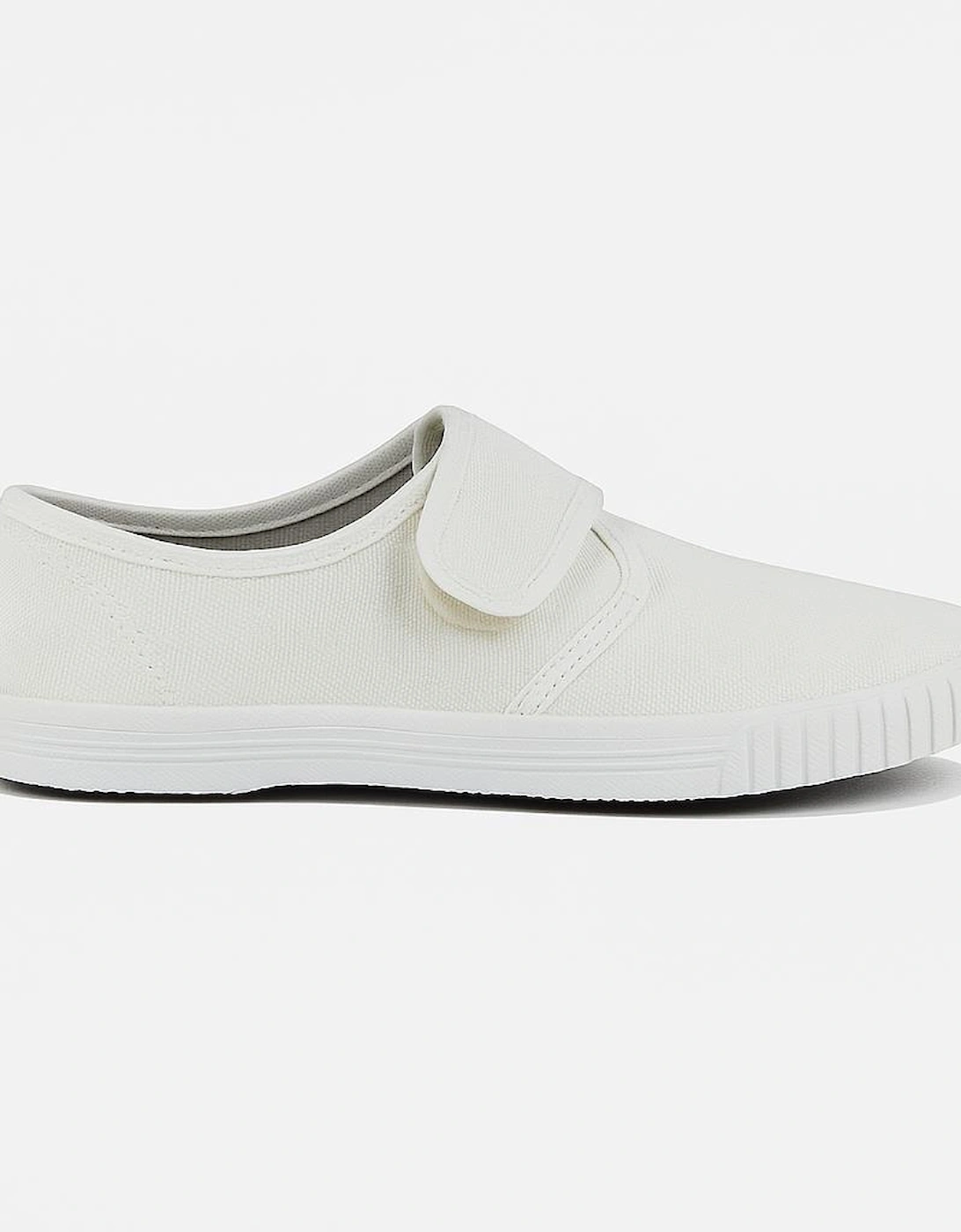 White Canvas Junior Touch Fastening Plimsoll, 5 of 4