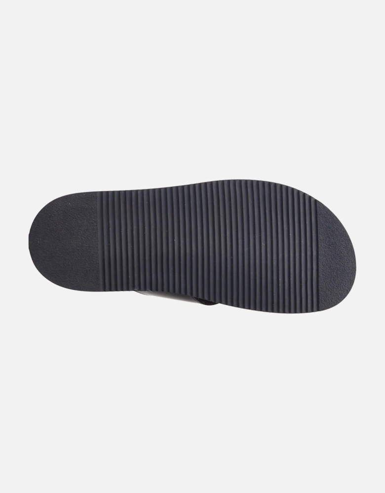 London Webb Leather Men's Black Sandals