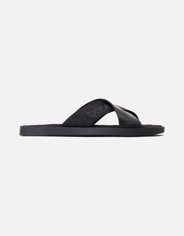 London Webb Leather Men's Black Sandals