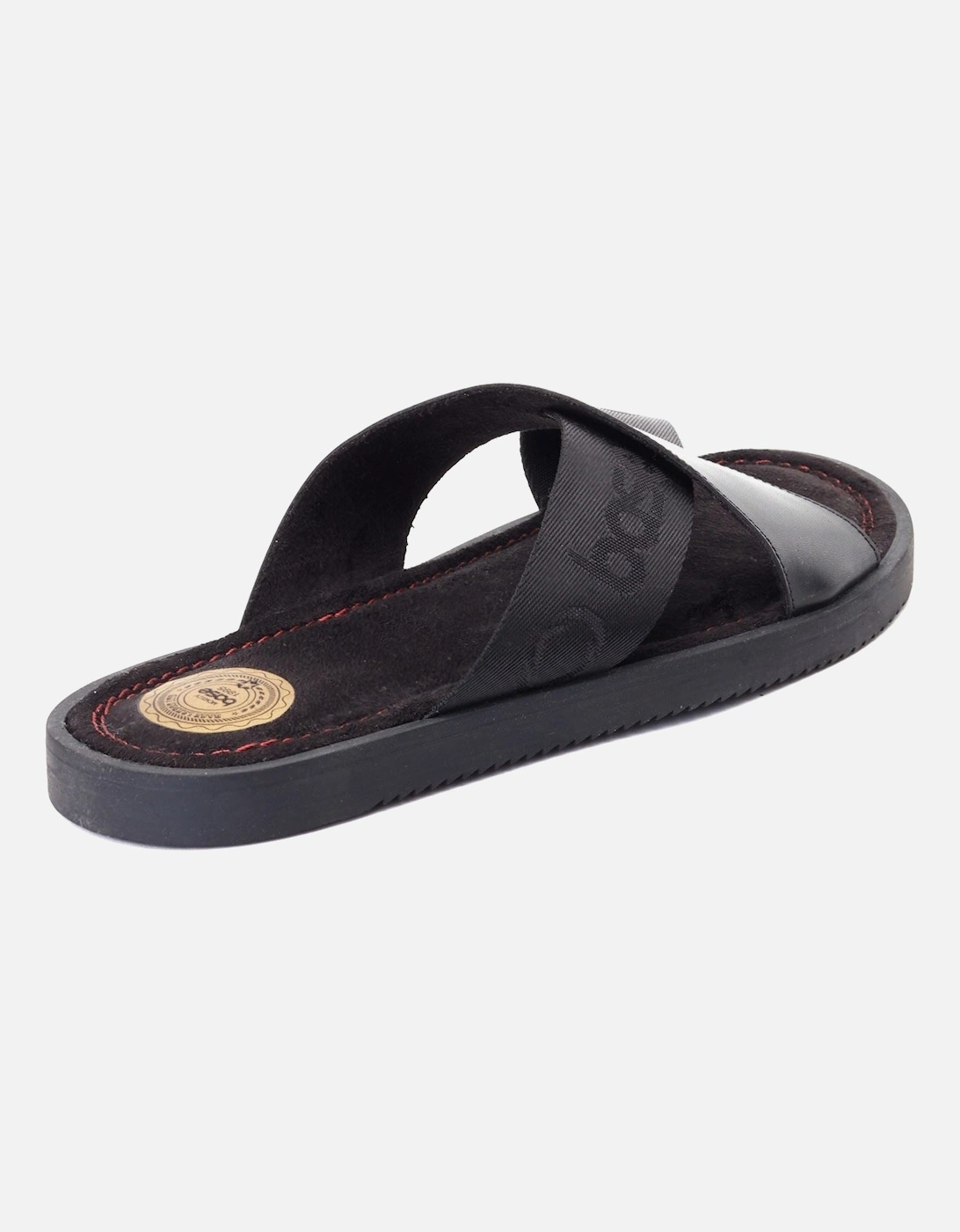 London Webb Leather Men's Black Sandals