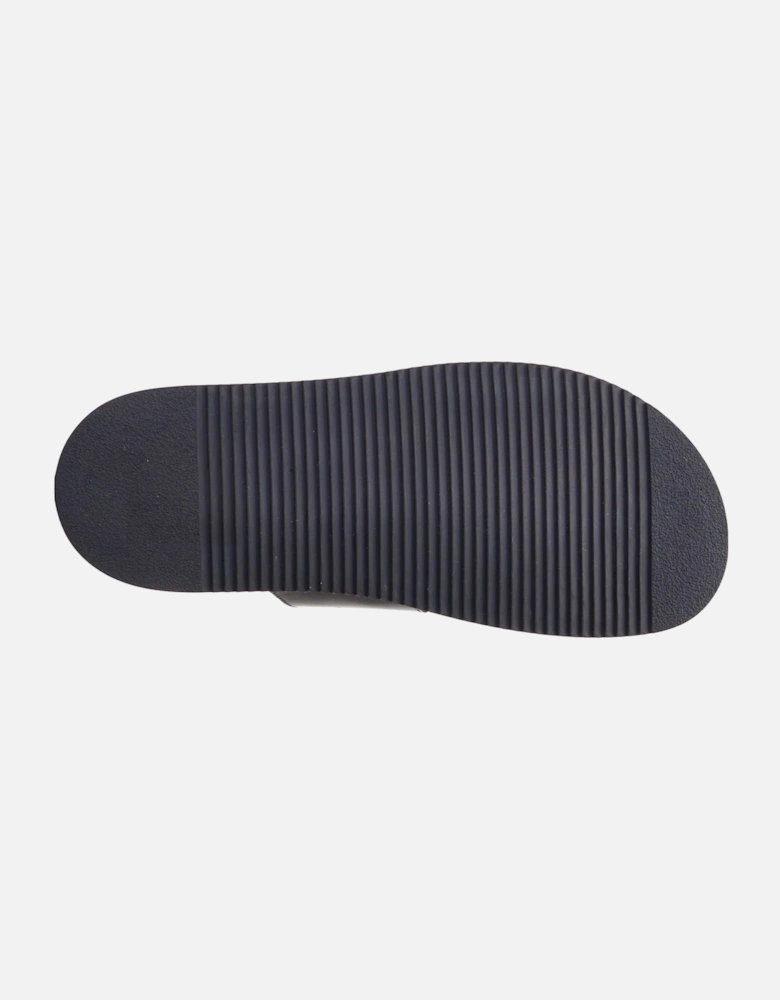 London Maven Leather Men's Black Sandals