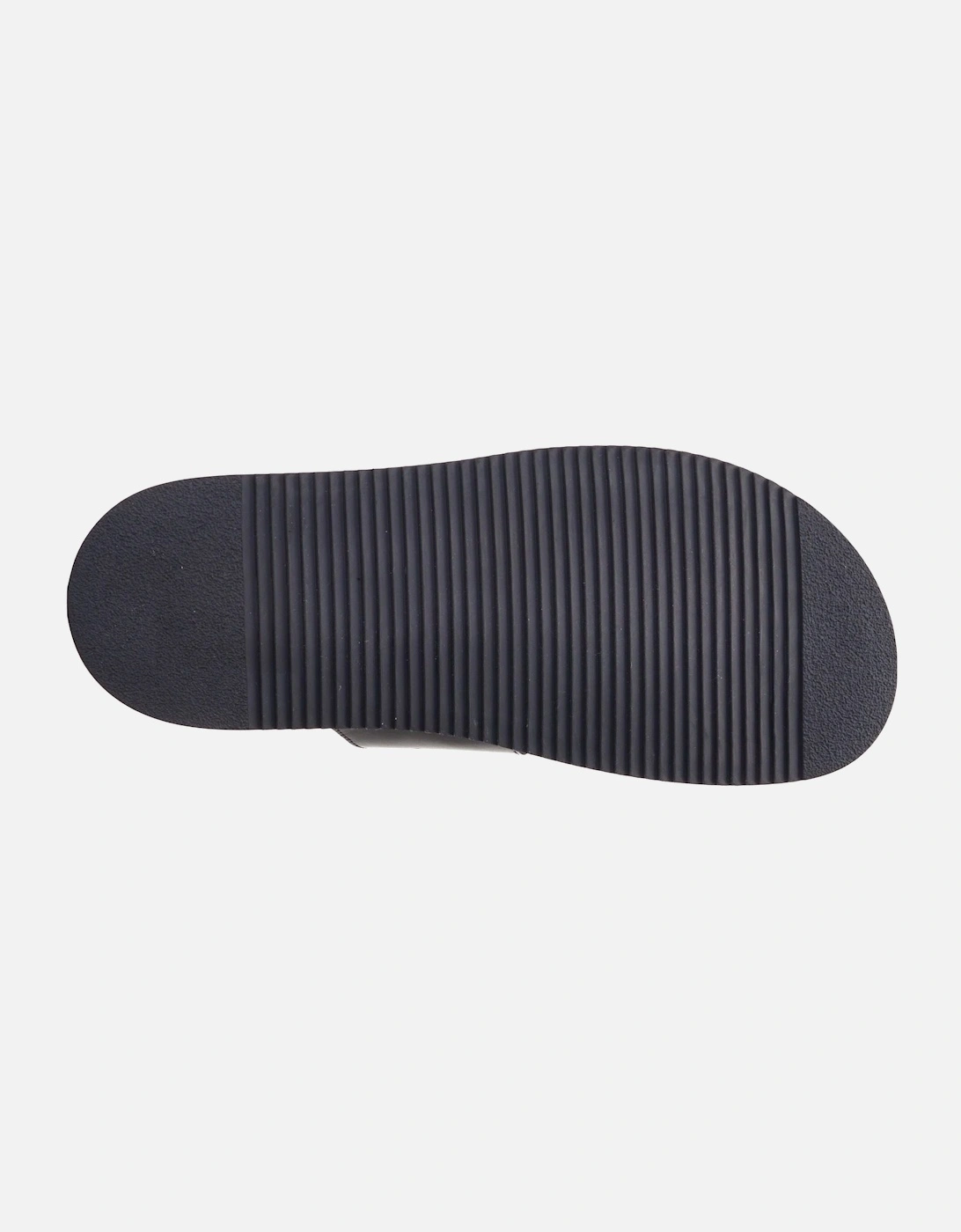 London Maven Leather Men's Black Sandals
