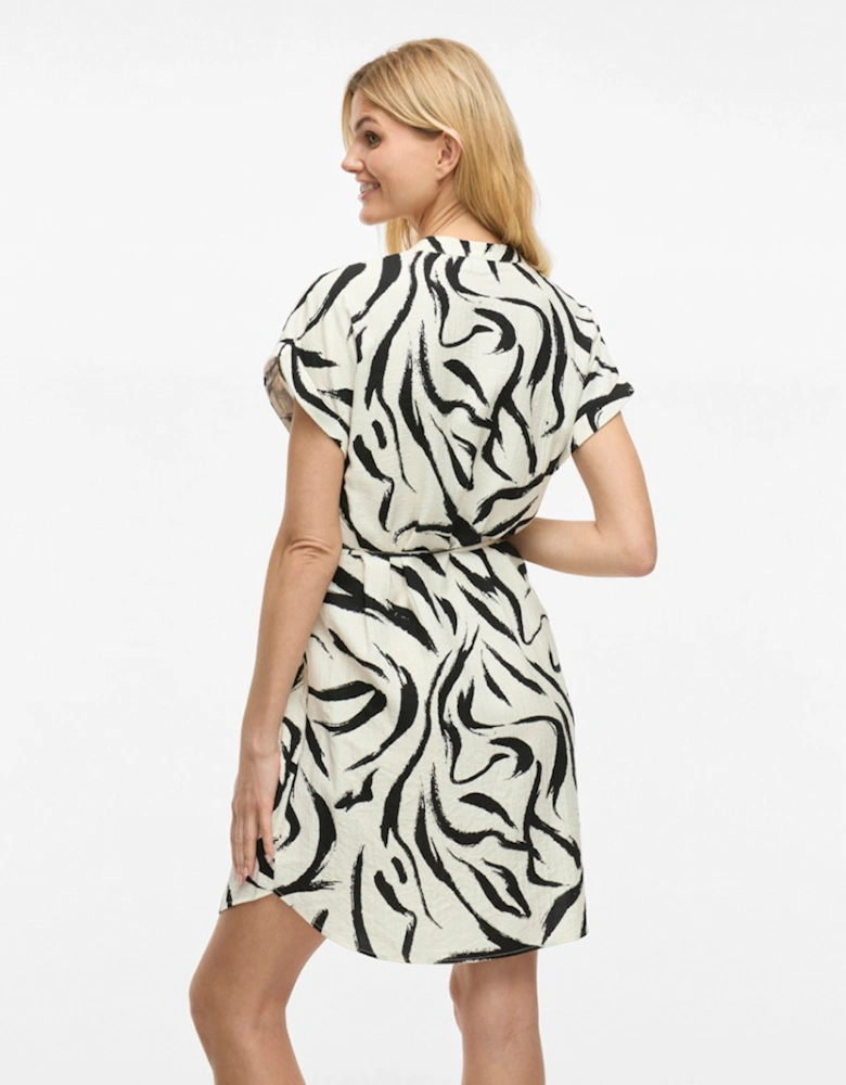 Clo Short Sleeve Short Dress Birch Marble Swirl
