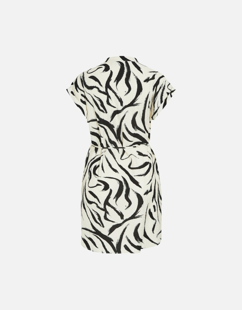 Clo Short Sleeve Short Dress Birch Marble Swirl
