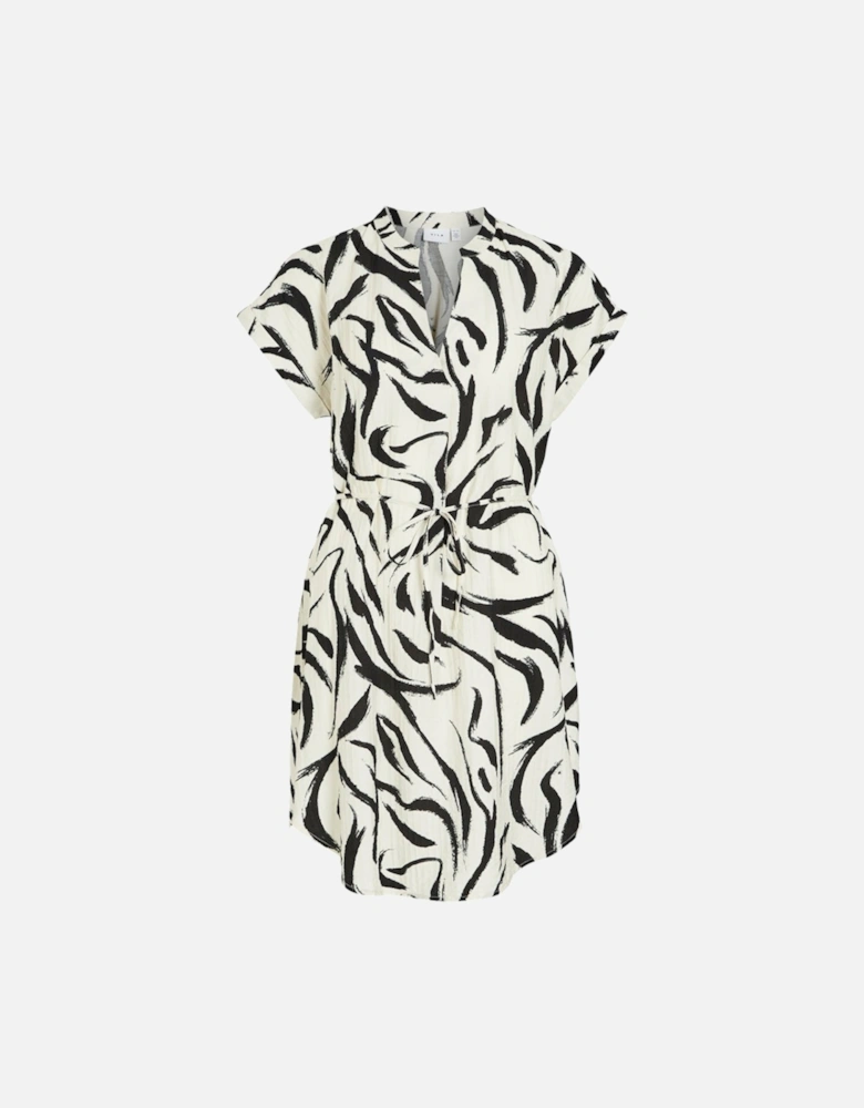 Clo Short Sleeve Short Dress Birch Marble Swirl