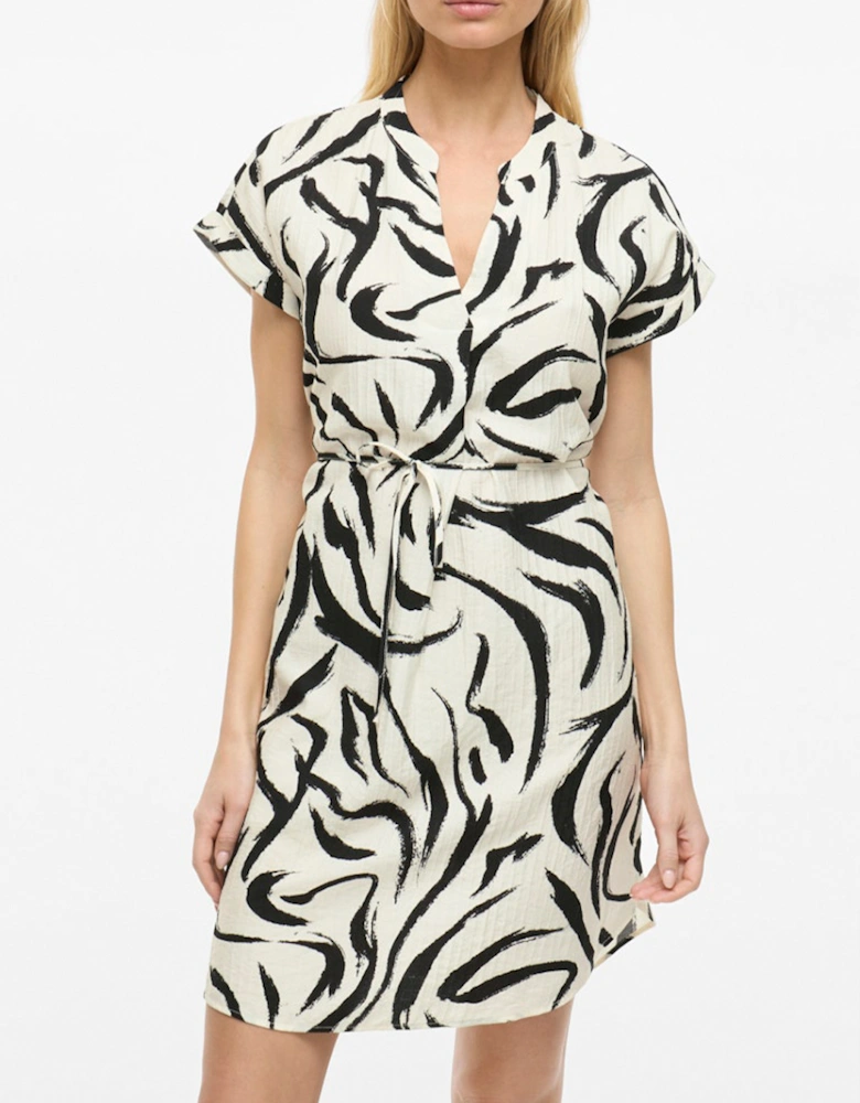 Clo Short Sleeve Short Dress Birch Marble Swirl