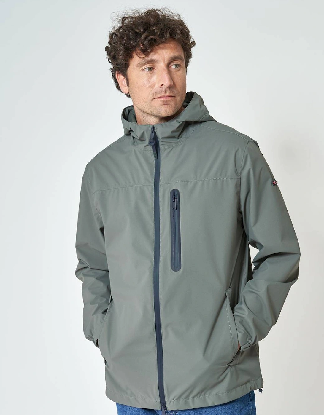 Men's Waterproof Jacket with Chest Zipper Castor Grey, 4 of 3