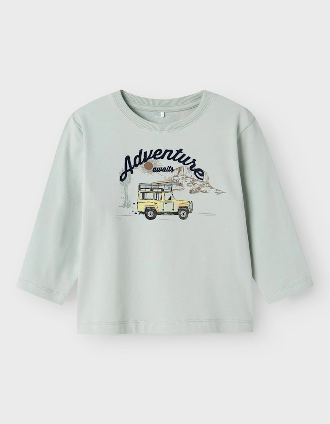 Mini Boy's Hako Long Sleeve Box Top Aqua Grey, 4 of 3