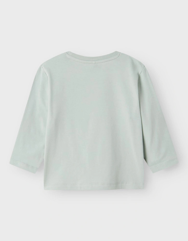 Mini Boy's Hako Long Sleeve Box Top Aqua Grey