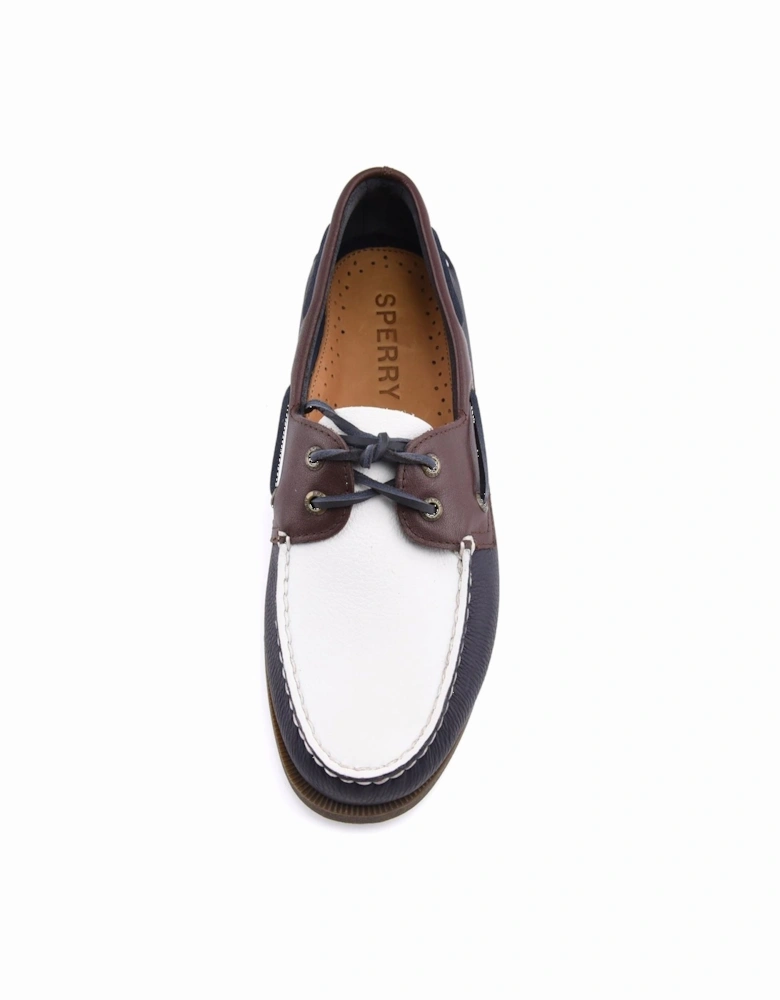 Sperry Authentic Original 2 Eye Leather Men's Navy/White/Brown Boat Shoes