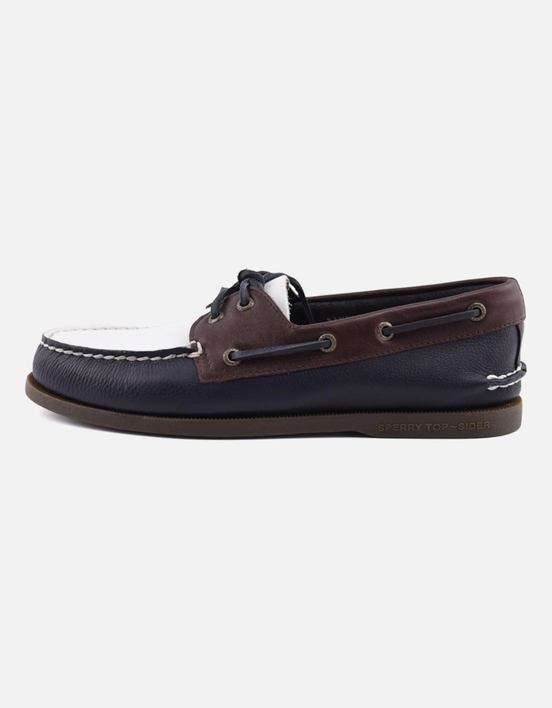 Sperry Authentic Original 2 Eye Leather Men's Navy/White/Brown Boat Shoes