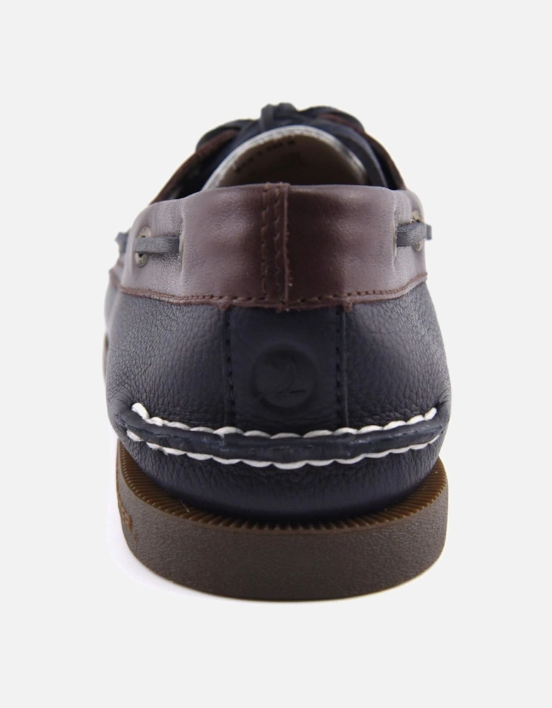 Sperry Authentic Original 2 Eye Leather Men's Navy/White/Brown Boat Shoes