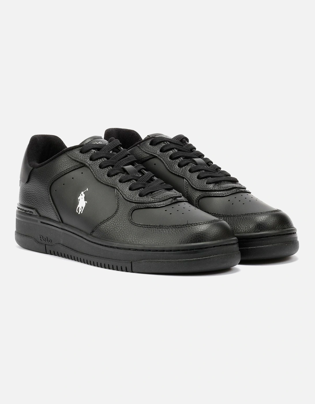 Masters Court Leather Men's Black/White Trainers, 9 of 8