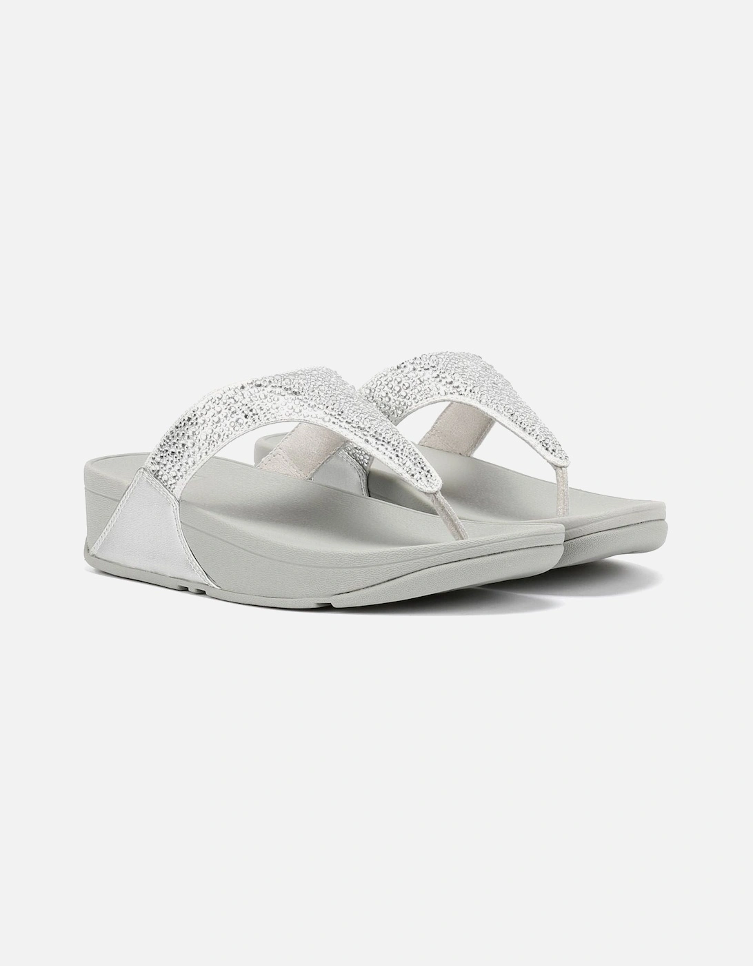 Lulu Crystal Mix Women's Silver Sandals, 9 of 8