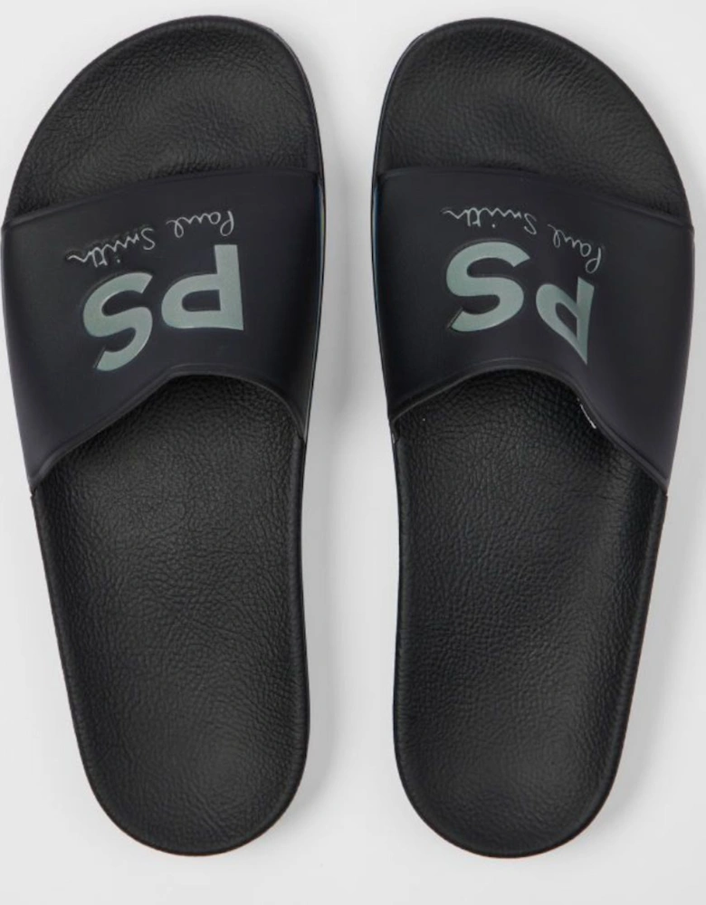 Zed Sports Stripe Sliders, Black