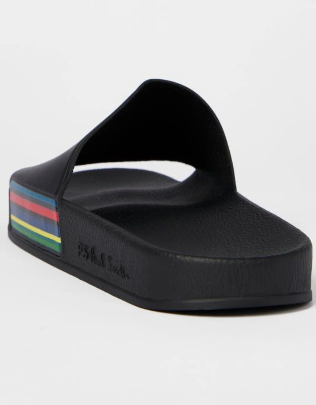 Zed Sports Stripe Sliders, Black
