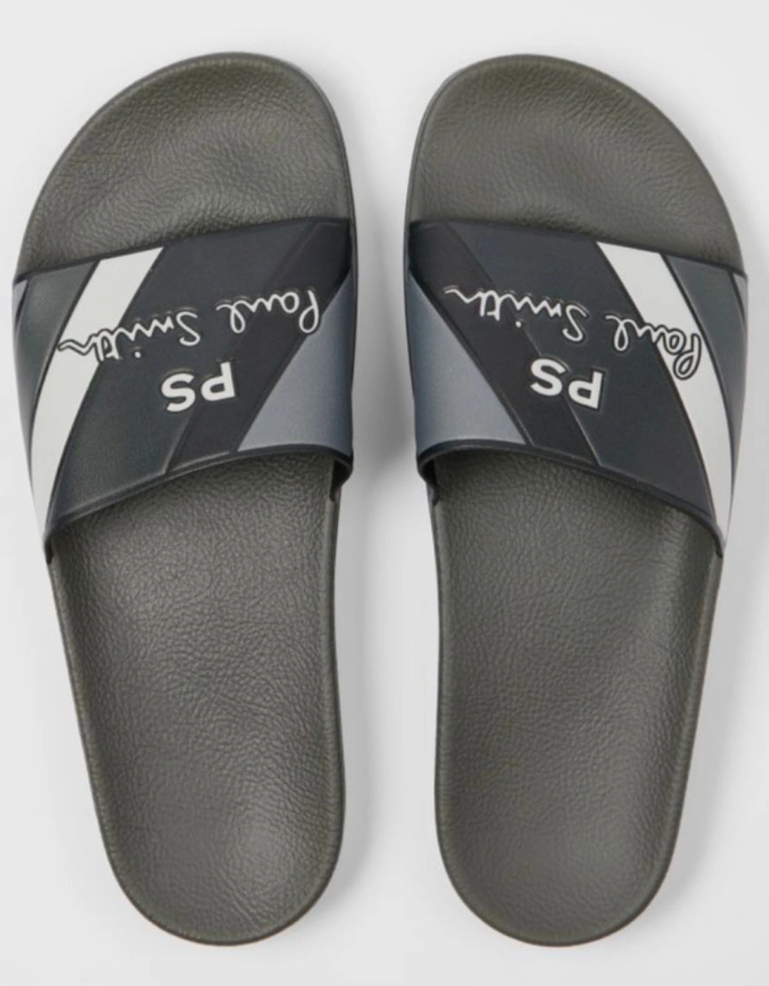 Zed Stripe Sliders, Grey