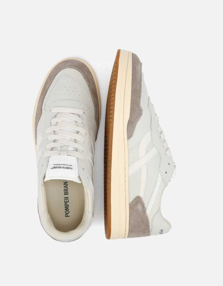 Elan Leather Men's Ecru/Taupe Trainers