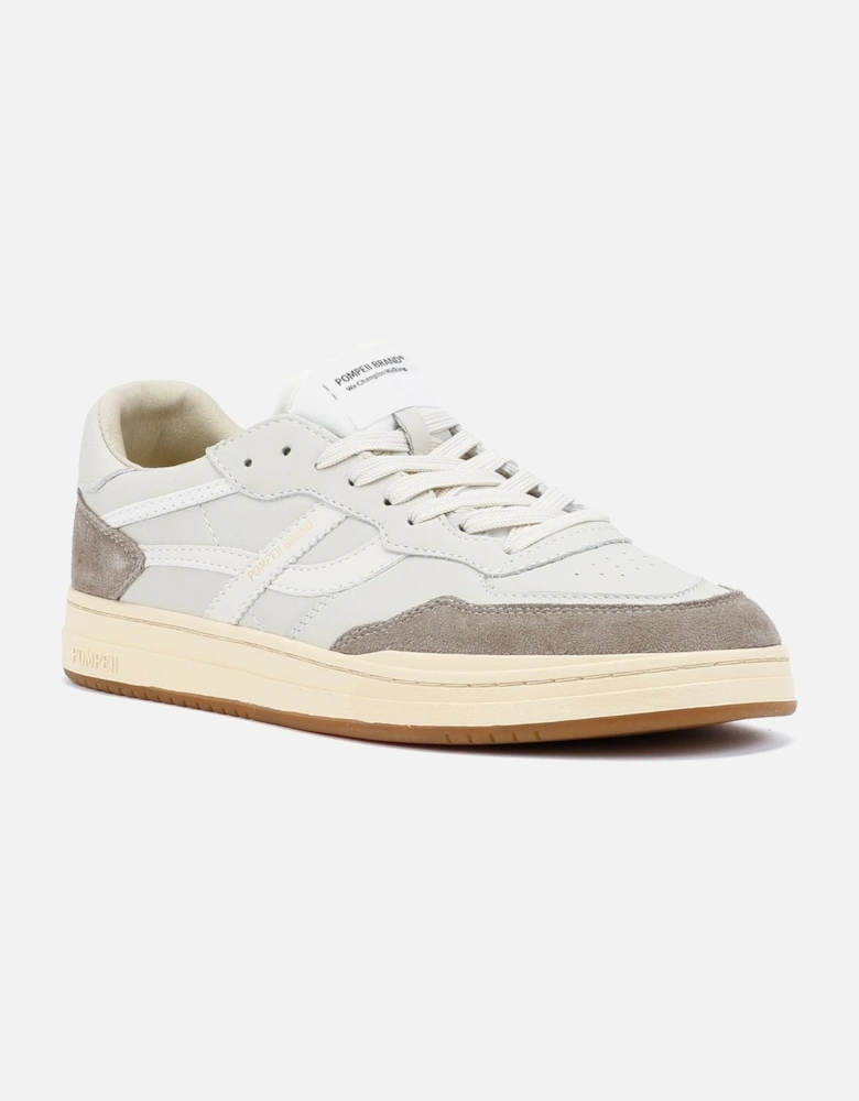 Elan Leather Men's Ecru/Taupe Trainers