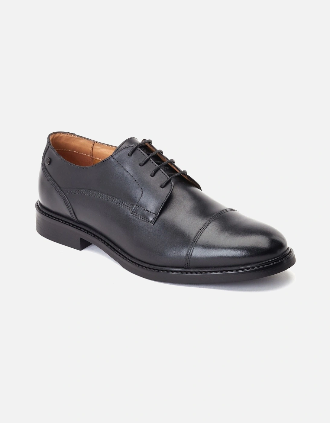 London Magnus Leather Men's Black Oxford Shoes, 7 of 6