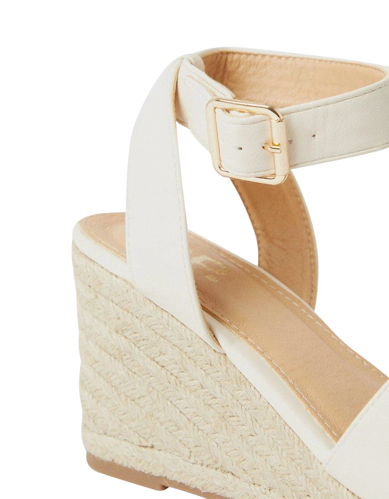 Womens/Ladies Rebekah Peep Toe Wide Wedge Sandals