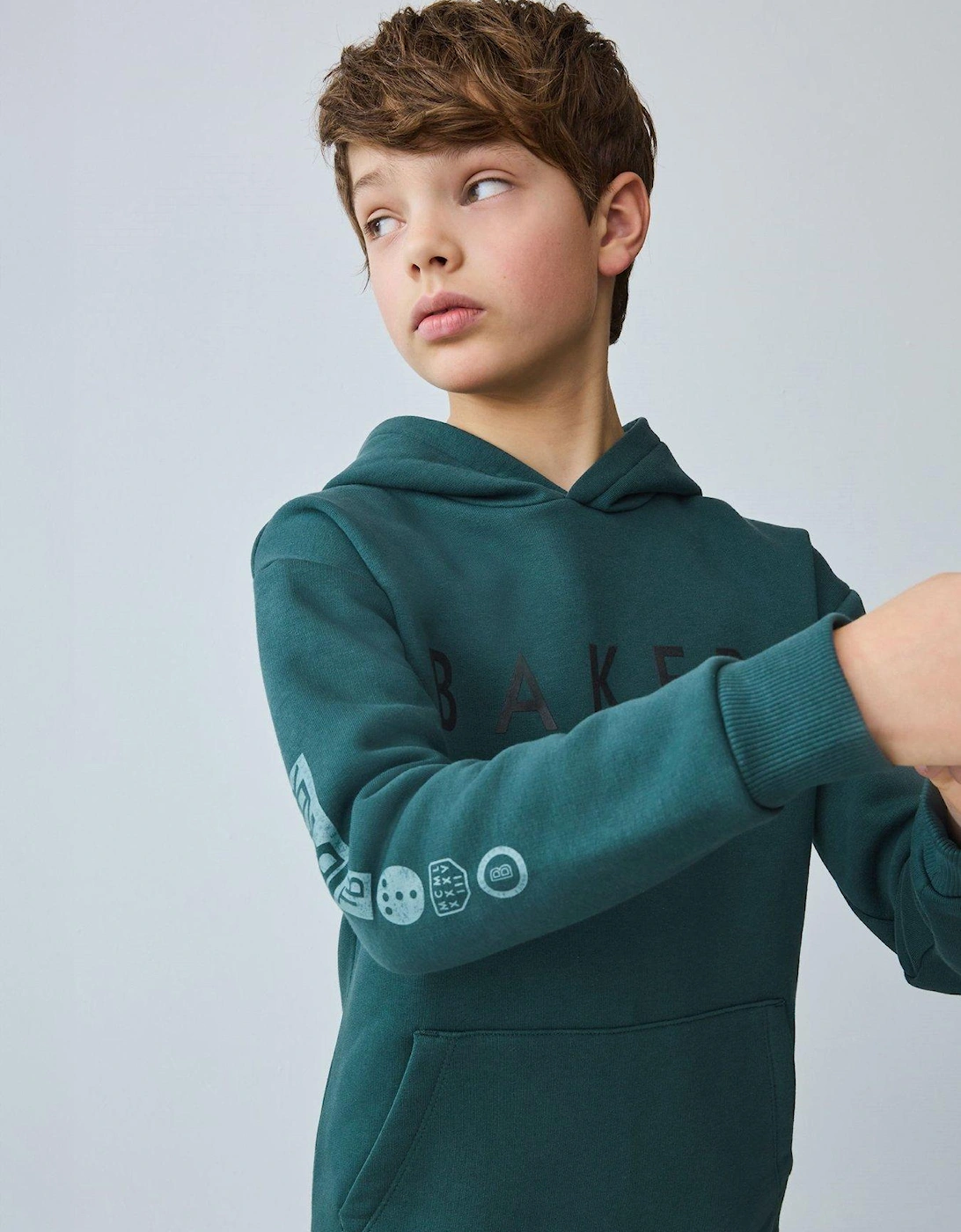 Boys Graphic Hoodie - Green