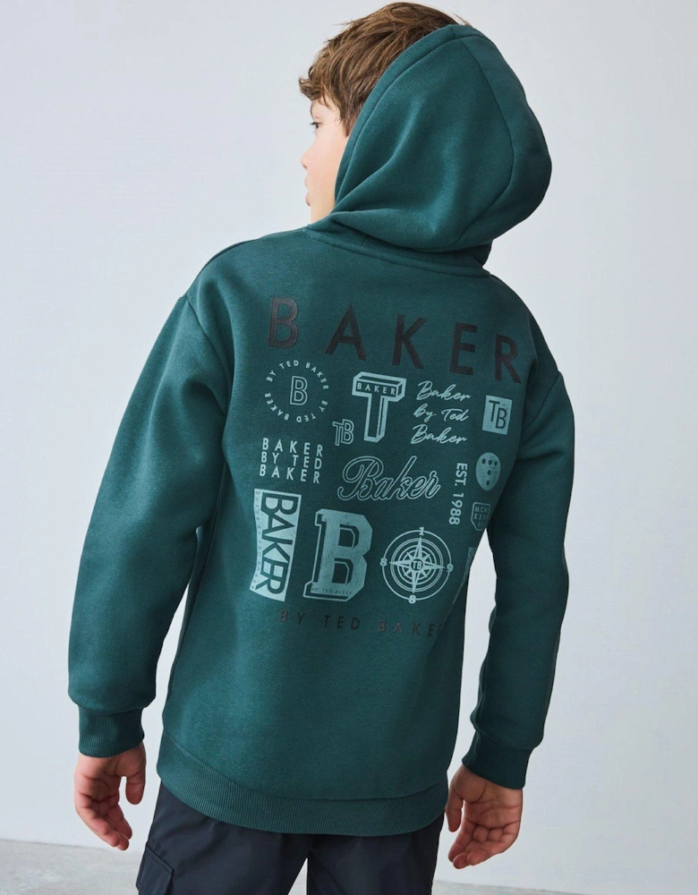 Boys Graphic Hoodie - Green