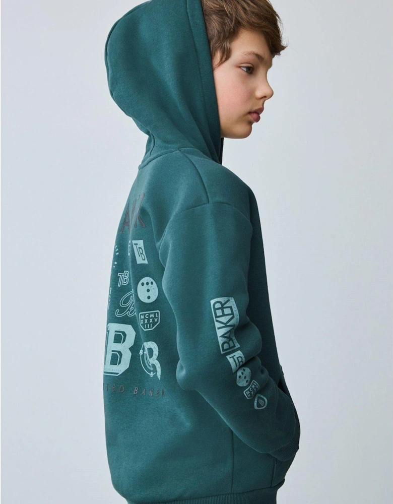 Boys Graphic Hoodie - Green