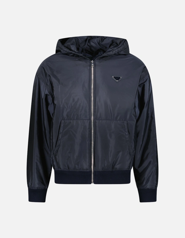 Triangle Logo Zip Hooded Jacket Navy
