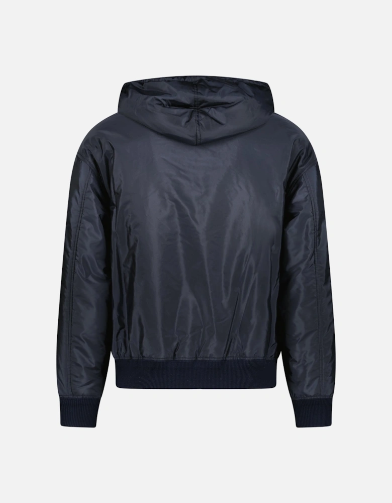 Triangle Logo Zip Hooded Jacket Navy