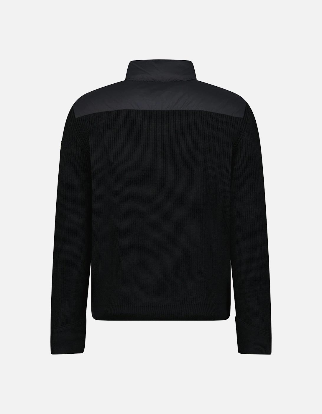 Panelled Padded Cardigan in Black