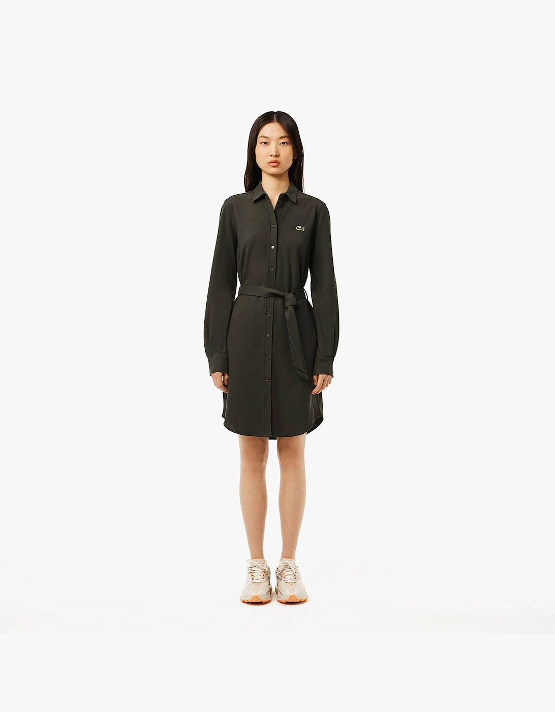 Belted Piqué Shirt Dress, 7 of 6