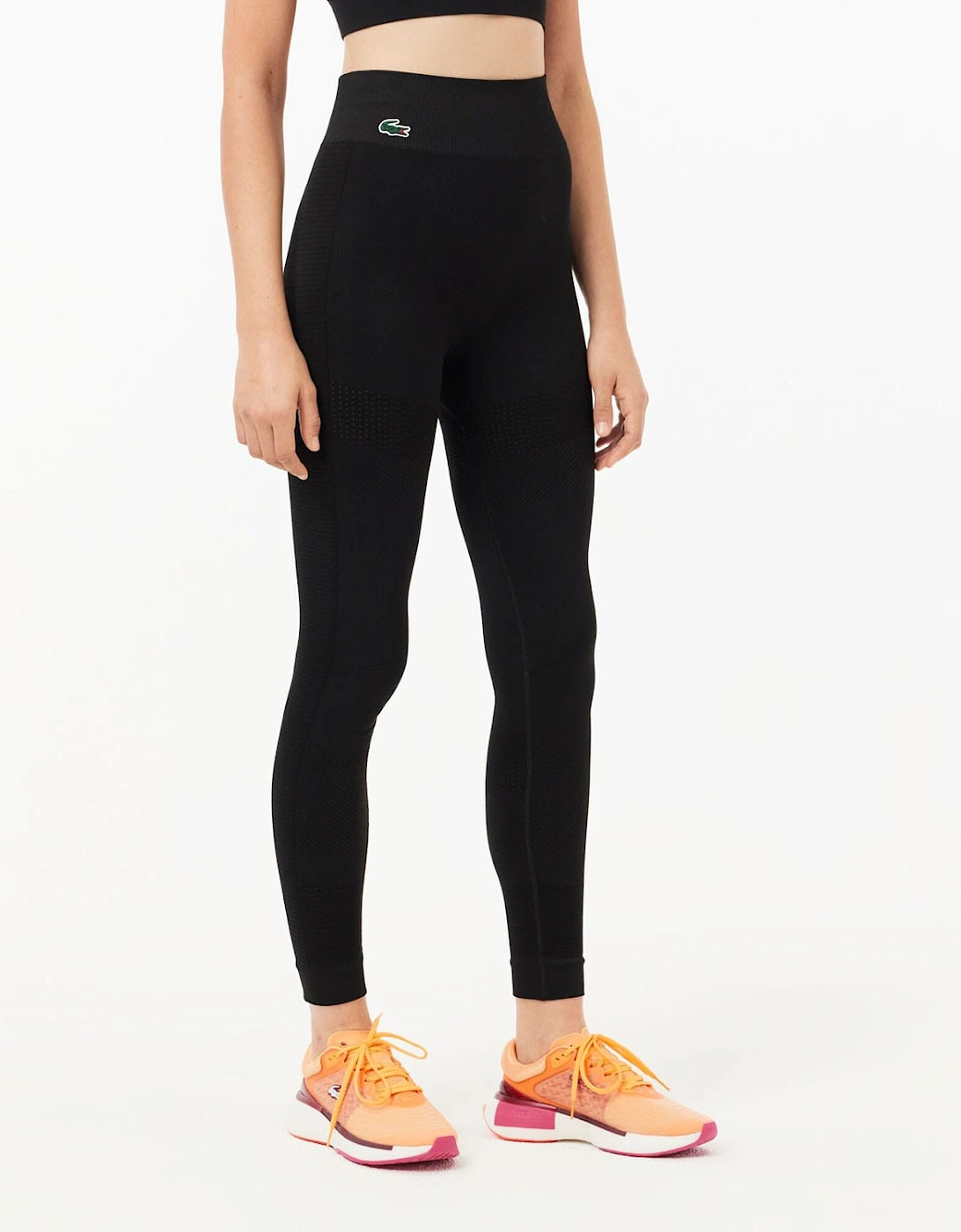 Lacoste Women's Seamless Absorbent Sport Leggings - Black - Size: 10