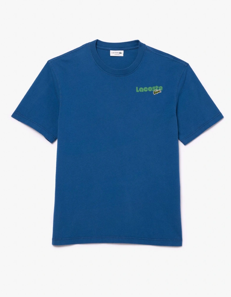 Washed Effect Ombré Print T-Shirt