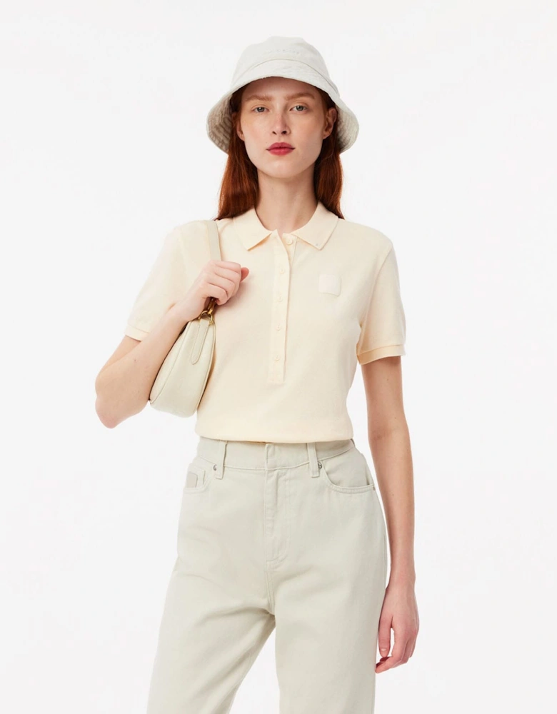 Slim Fit Washed Effect Petit Piqué Polo Shirt