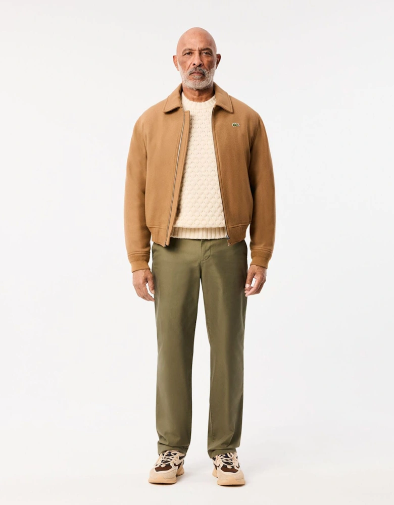 Straight Fit Cotton Twill Pants